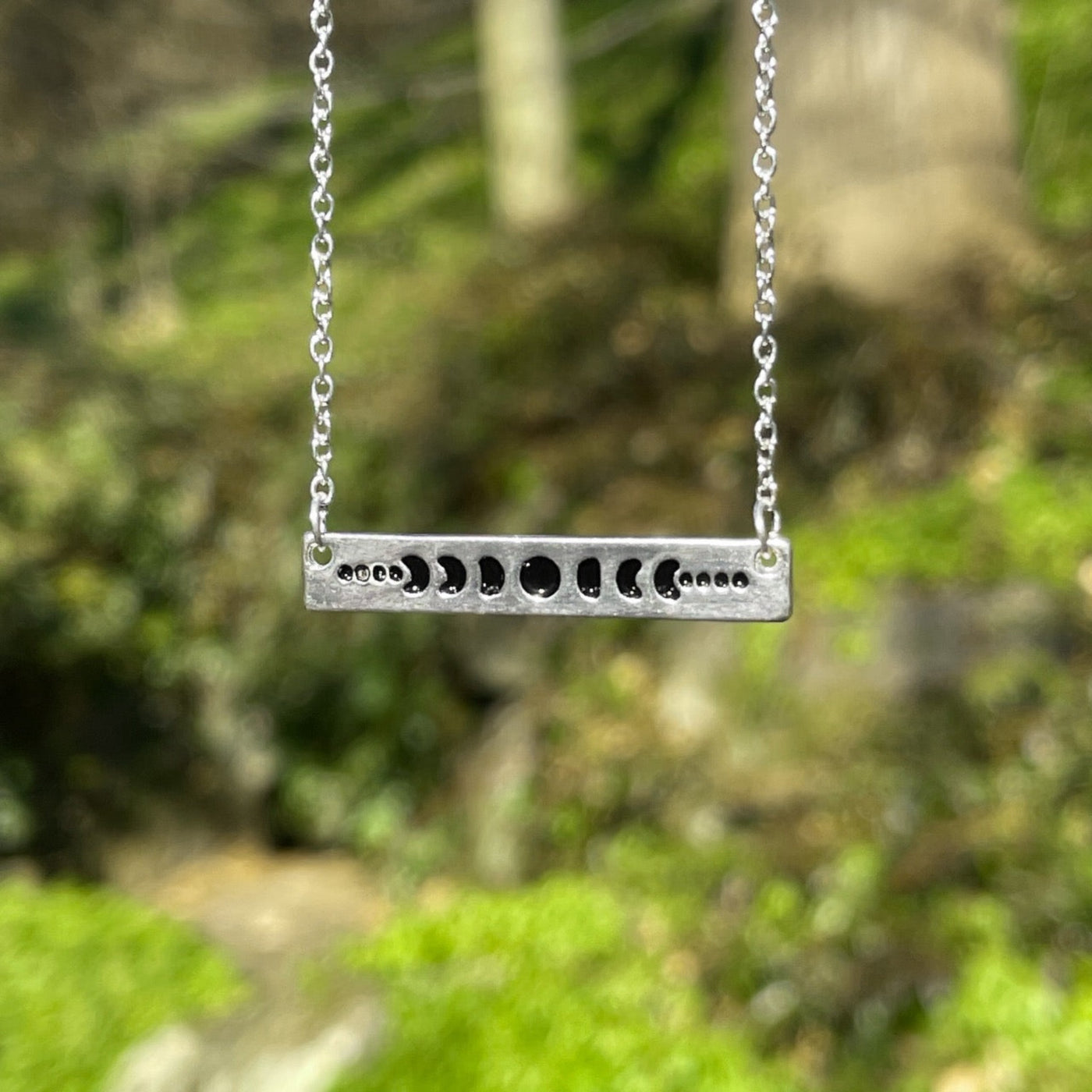 Silver Lunar Phases Necklace