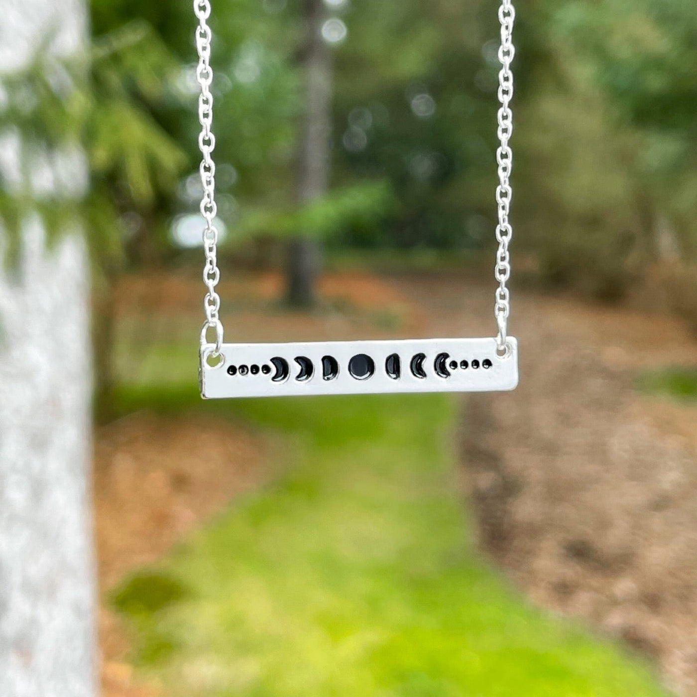 Silver Lunar Phases Necklace