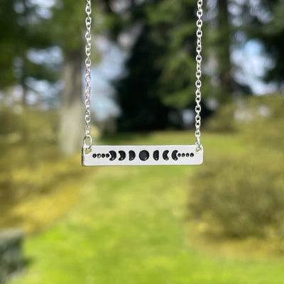 Silver Lunar Phases Necklace